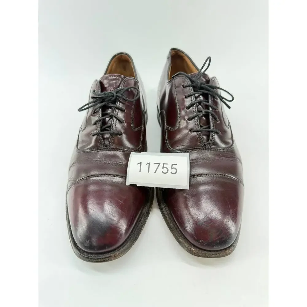 Men’s Burgundy Leather Cap Toe Oxford Dress Shoes Size 6 Made in Italy